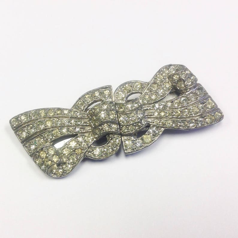 Vintage Art Deco Paste Duette Brooch Unclips to Make Two Etsy Australia