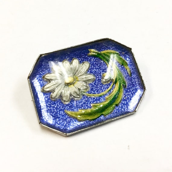 Vintage, Essex crystal, reverse painted, daisy flo