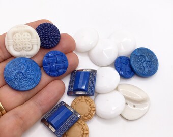 Vintage, opaque glass button lot.