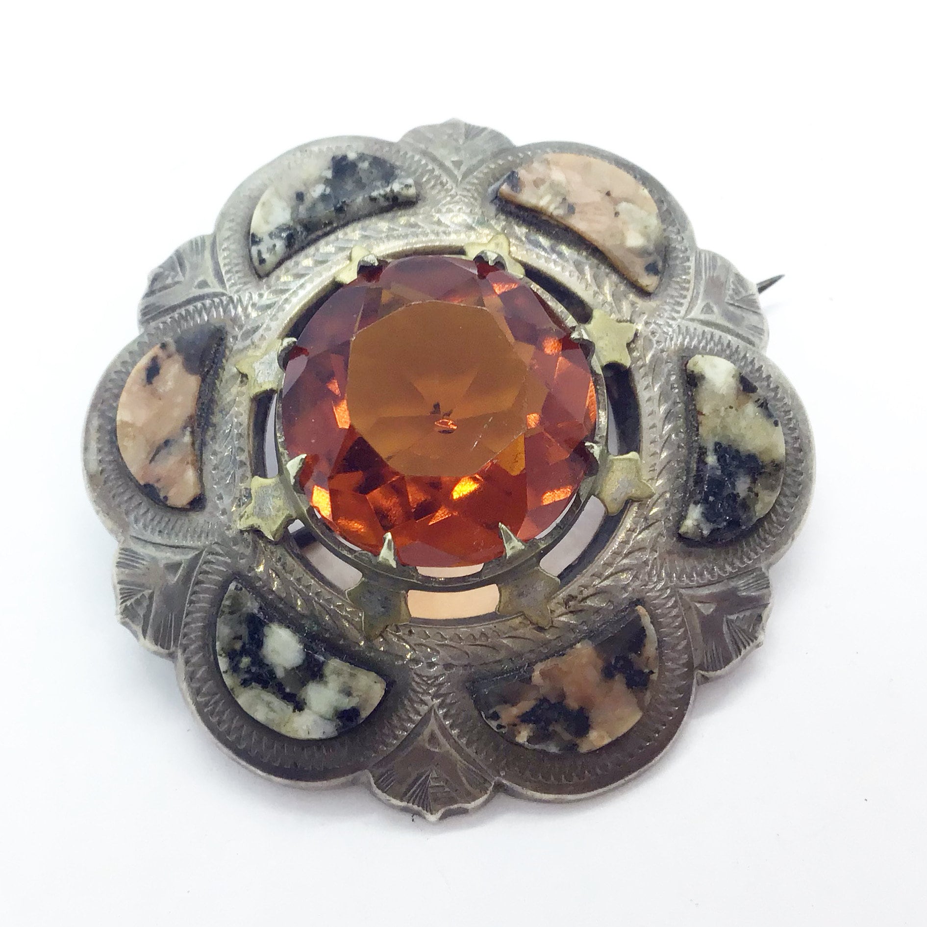Cairngorm brooch deals