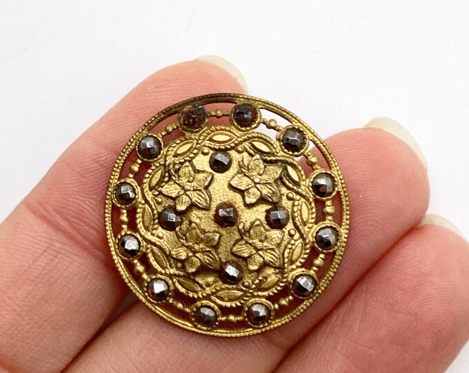 Antique Gilt Cut Steel Button, Georgian or Early Victorian. - Etsy
