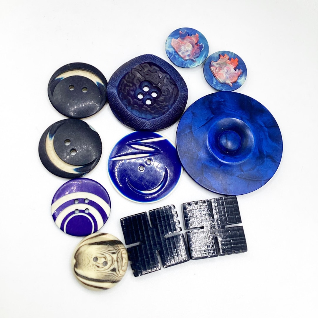 Deco Button Lot of Art Deco Buttons, Plastic in Blue Tones. - Etsy