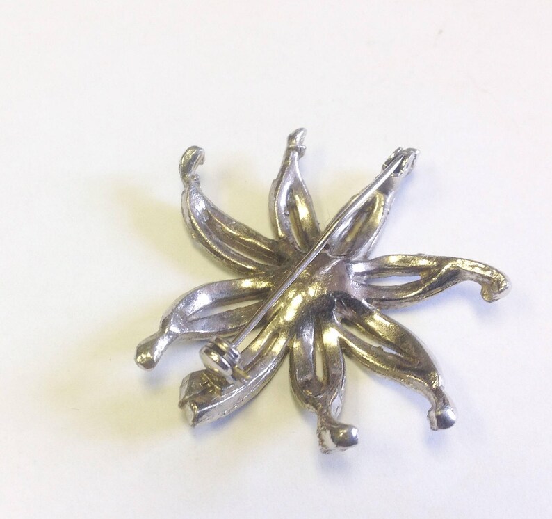 mid century Marcasite flower brooch. Vintage