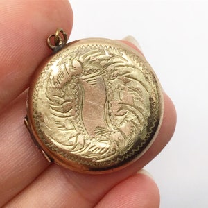 Antique, Edwardian, rolled gold, engraved locket.