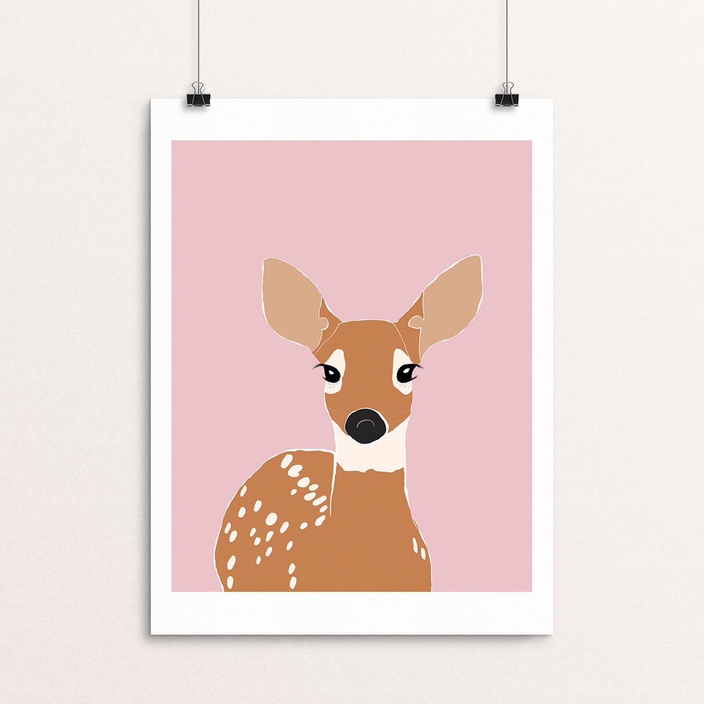 Woodland Animals Nursery Art Deer on Pink Deer Nursery Etsy