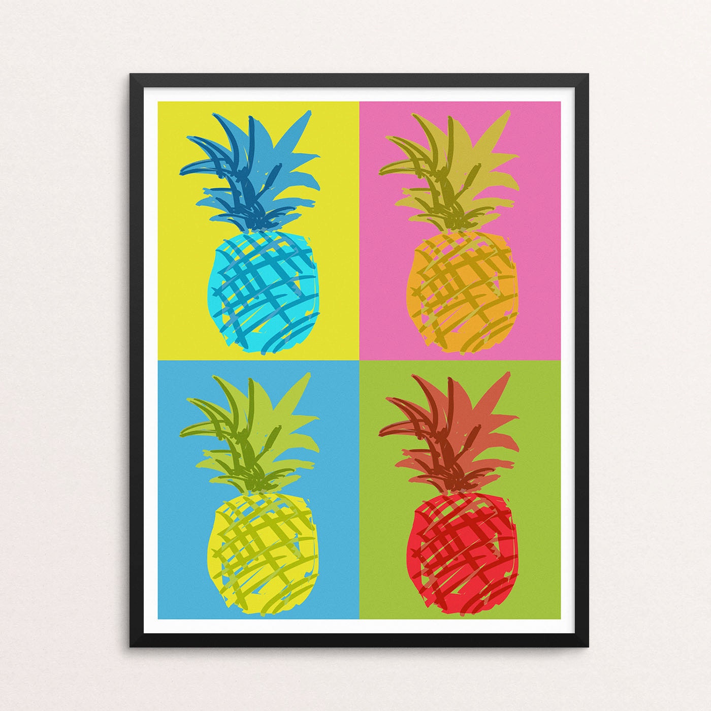 Pineapple Wall Decor Pop Art Pineapple Art Pineapple Print Etsy