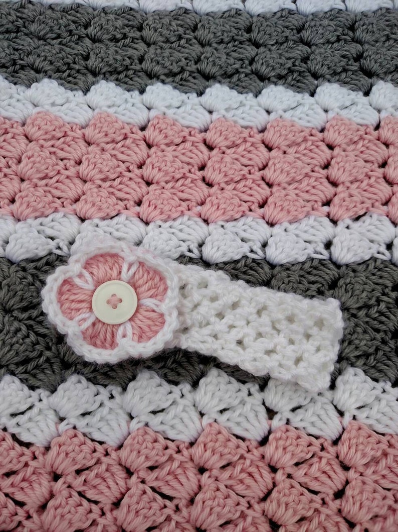 Crochet Baby Gift Set Pink White and Grey Baby Girl Etsy