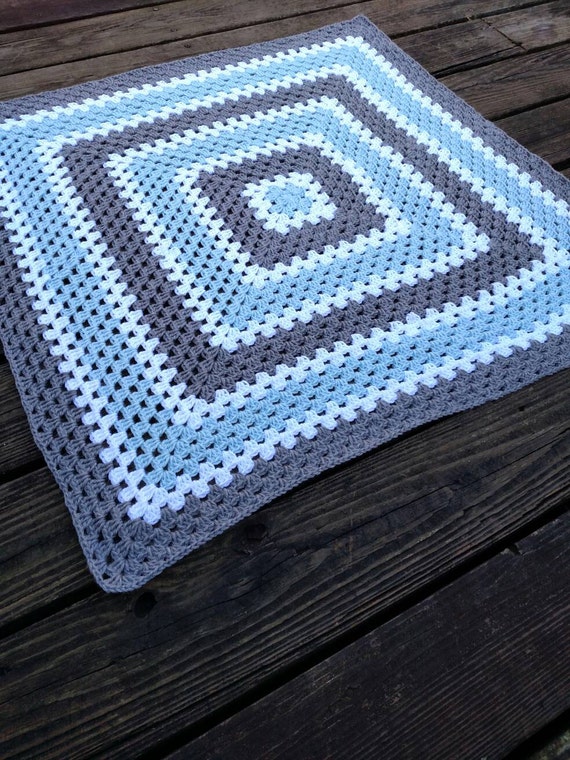 Blue and white granny square blanket new arrivals