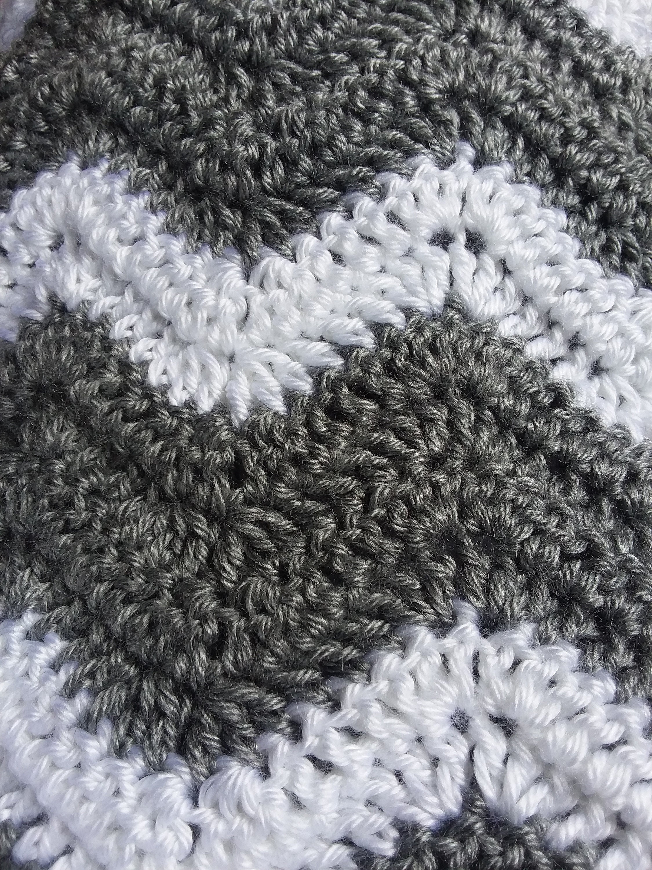 Crochet Baby Blanket Grey and White Hand Made Chevron Afghan Etsy