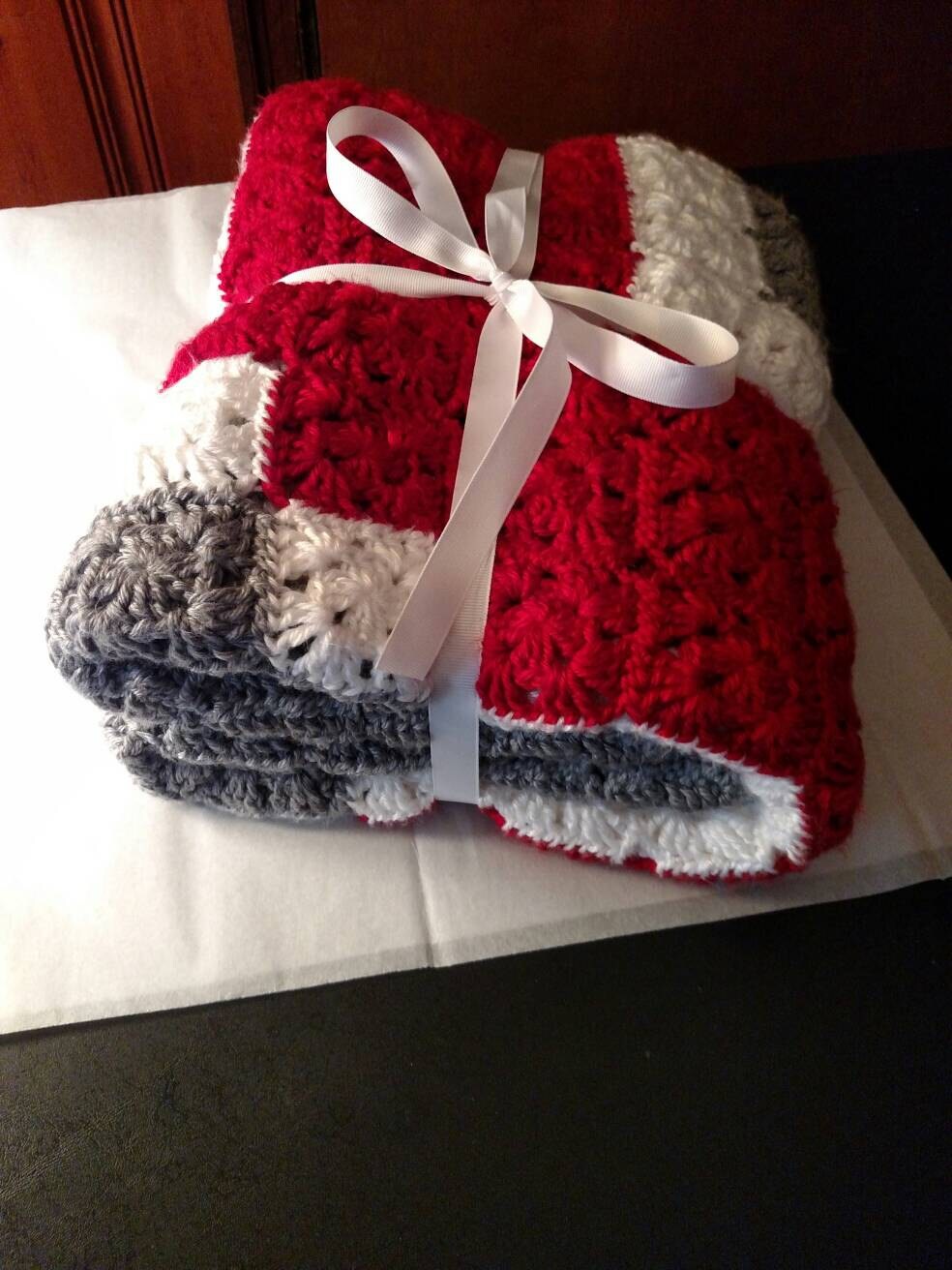 Ohio State Crochet Blanket Customizable Handmade Block O Etsy