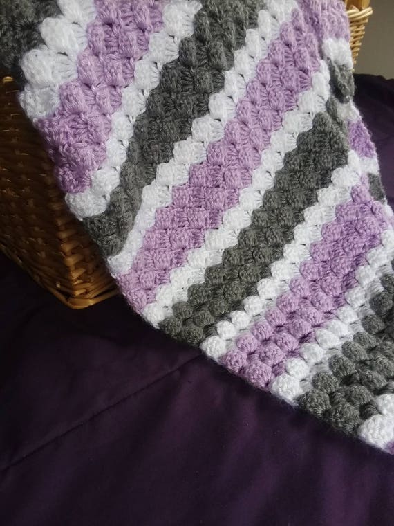 New Hand Crochet//Knit Baby Girls Pink /& Multi Comforter//Security Blanket