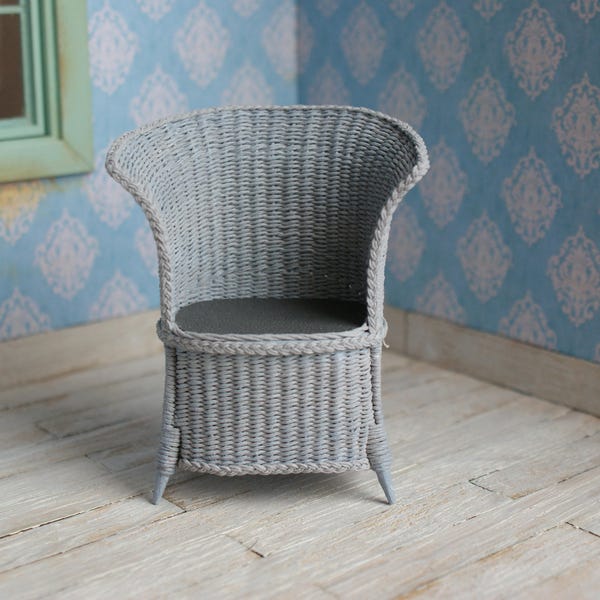 A miniature handwoven armchair