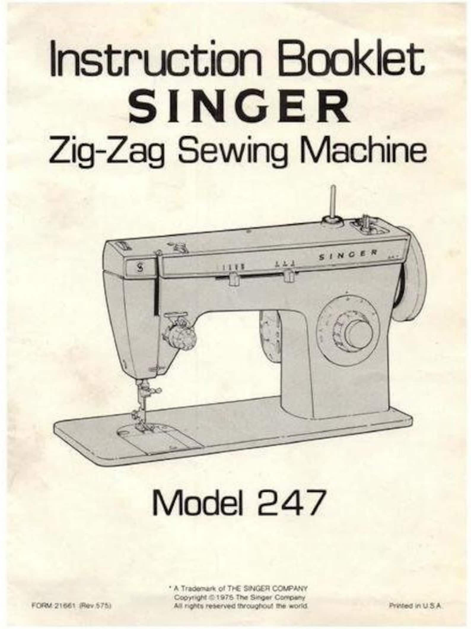 Singer Sewing Machine 247 User Manual Etsy