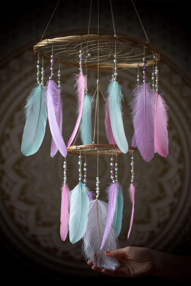 Unicorn Nursery Dream Catcher Mobile Boho Dream Catcher Etsy
