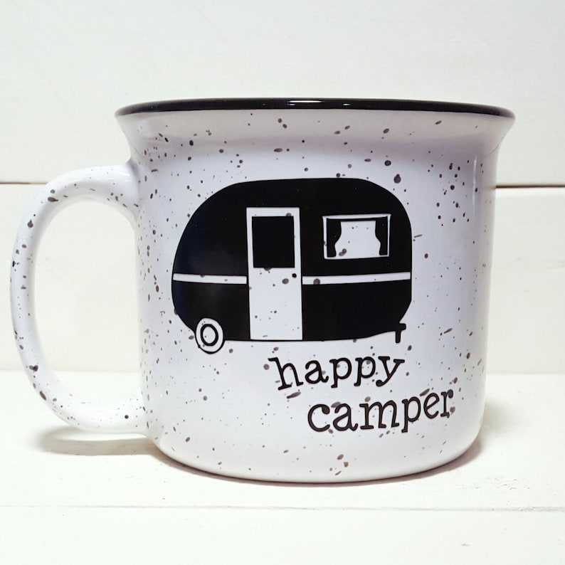 Happy Camper Mug Camping Coffee Mug Campfire Mug Camping Etsy