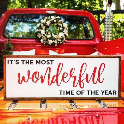 It's the most wonderful time of the year wood sign, Farmhouse Christmas, Christmas wood sign, Christmas decor, Holiday decor, Christmas sign