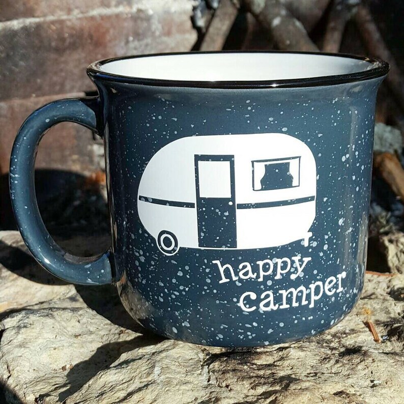 Happy Camper Mug Camping Coffee Mug Campfire Mug Camping Etsy