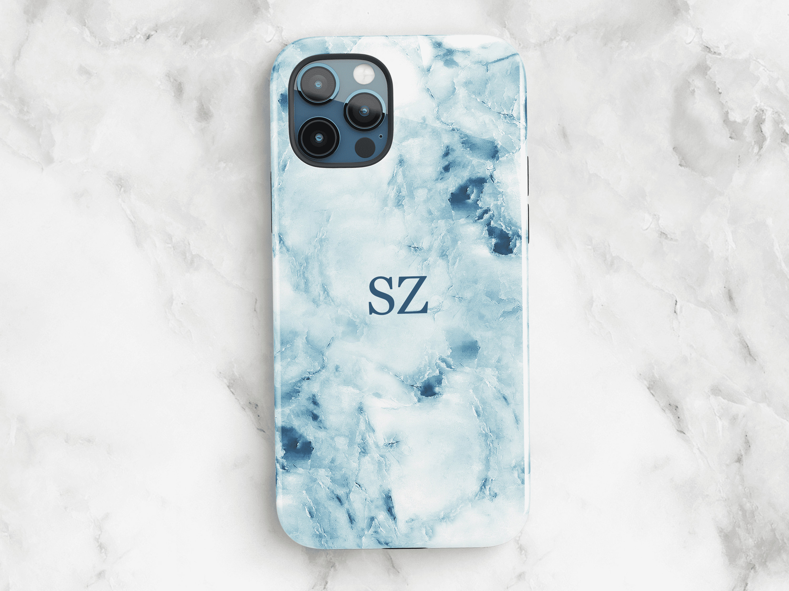 Personalised Blue Marble Phone Case – Rock Steady Cases