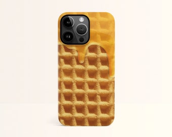 Waffle phone case for 15 14 13 12 Pro Max XS Se, matte or gloss Samsung S22 S21 S20 Ultra S10 Plus case