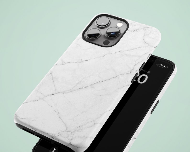 iPhone 15 Plus marble case, 13 12 Pro Max custom initials hard personalised premium cover image 3