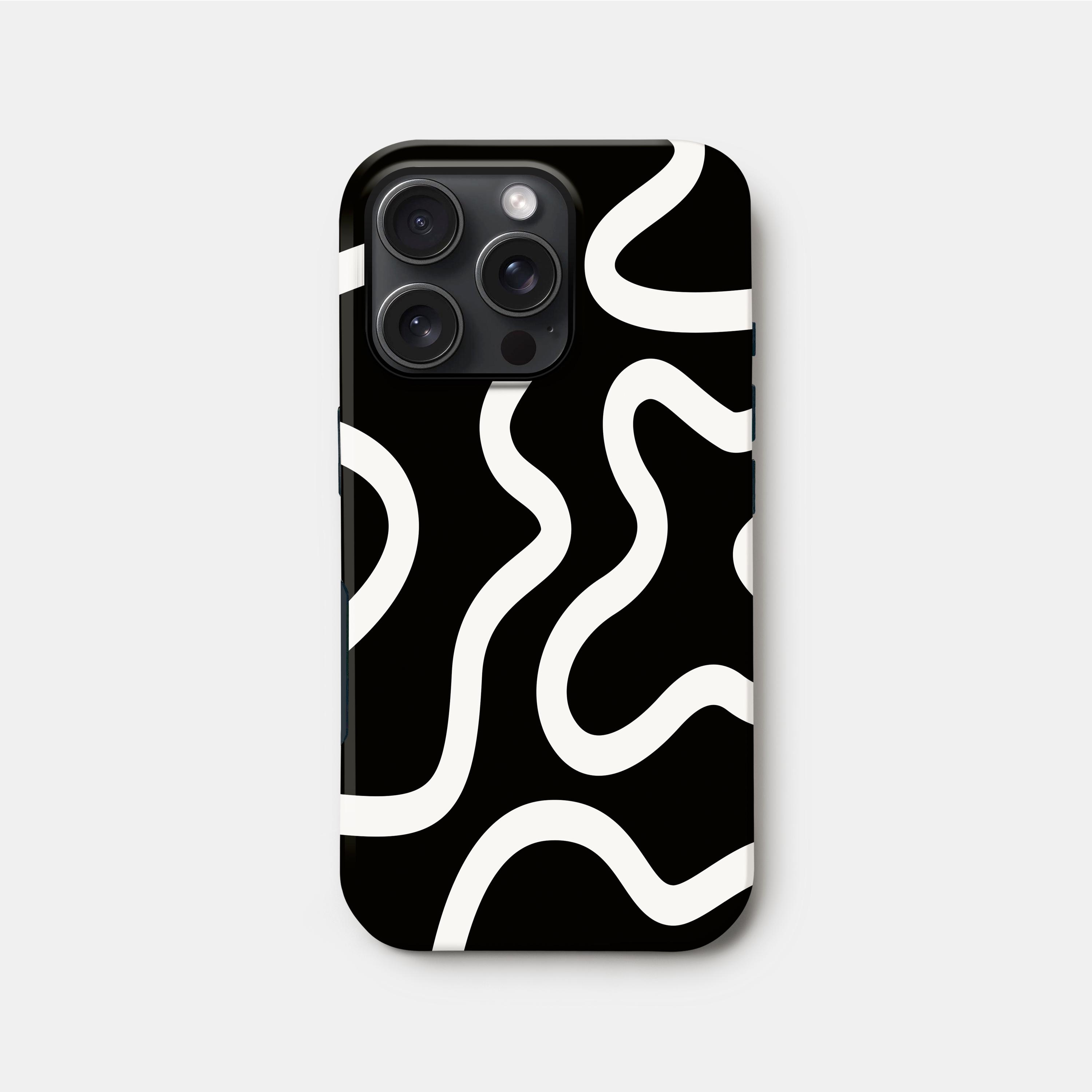 Black & White Wavy Line Art Phone Case: Stylish Monotone Design - Etsy Black & White Wavy Line Art Phone Case: Stylish Monotone Design - Etsy