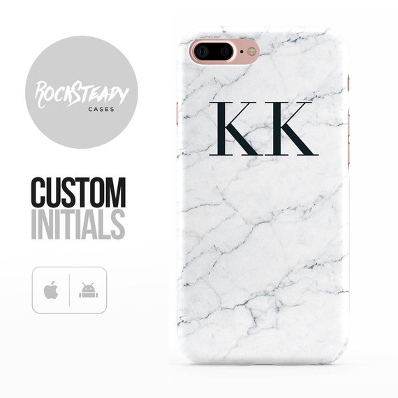 White Marble Iphone 7 Plus Case Personalised Iphone 8 Cover Etsy