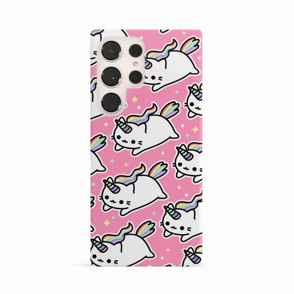 Caticorn Samsung S20 fe case, S23 Ultra, S22, S21, iPhone cat pattern cover for 14 Pro Max, 13 Mini, 12