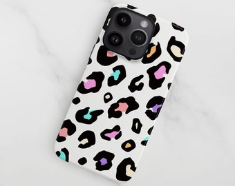 iPhone 14 leopard print case, for 13 pro / 12 Mini / 11 / Se / Xs, cute multicolour pattern Samsung S22 / S23 / S21 hard plastic cover