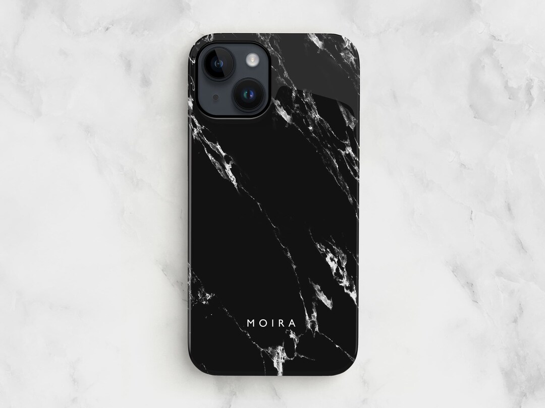 Custom Black iPhone 14 Case, 13 Pro 12 Mini Se 11 Marble Pattern  Personalised Name Hard Stylish Glossy Premium Cover Gift UK -  Denmark