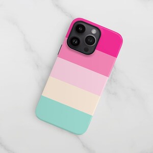 Pink Stripe iPhone 15 Case, 16, 14 Plus, 13 Mini, S24, S23, S22 Hard Matte or Glossy Cover image 2