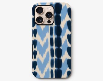 Blue Tie Dye Phone Case: Abstract Pattern, Slim or Tough