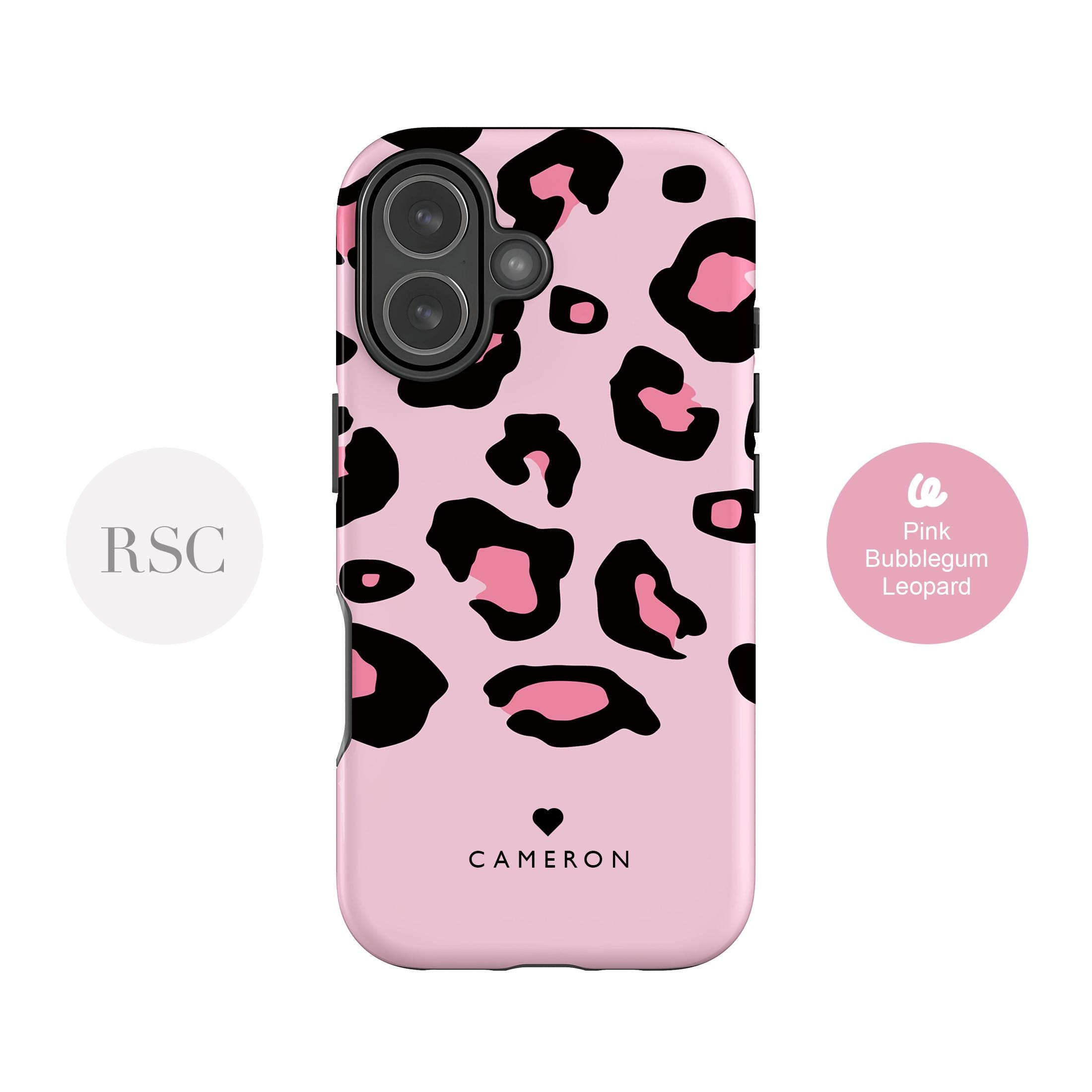 Artisticases Custodia personalizzata con nome leopardato, custodia personalizzata con stampa animalier progettata per iPhone 15 Plus, iPhone 14 Pro Max, iPhone 13 Mini, 12, 11, X/XS Max, XR, 7/8