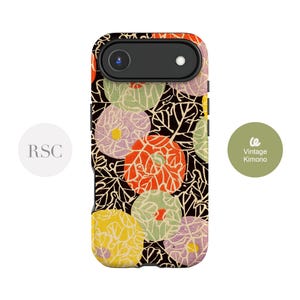 Floral Kimono iPhone 16 Case, 15, 14 Plus, 13 Pro Max, 12, 11, Xs, Japanese Vintage Flower Pattern Matte or Glossy Premium case, S24, S23