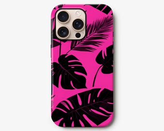 Pink Tropical Palm Leaf Phone Case: Summer iPhone & Samsung Cover