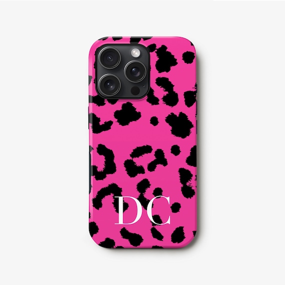 Custodia IPhone Personalizzata Stampa Leopardo | Nome Personalizzabile | Antiurto E Ricarica Wireless