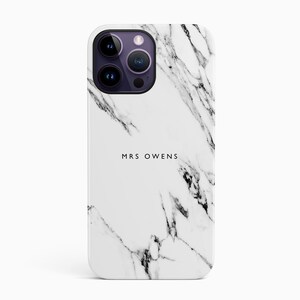 Custom marble iPhone 14 case 12 mini 13 pro max 11 Xs white stone pattern slim stylish hard cover, protective Samsung s22 case image 3