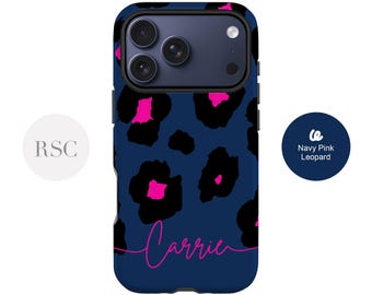 Custodia per iPhone 17 Air con stampa leopardata metallizzata, custodia con iniziali personalizzate per iPhone 16 Pro Max, 15 Plus, 14, 13 Mini, 12, 11, X/XS, XR, 8, Galaxy S25 - Italia