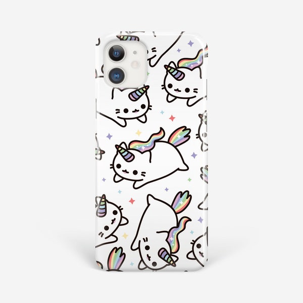 Caticorn iPhone 15 case, Cute Pattern 13 14 12 11 Xs max hard cover, Samsung Galaxy S22 S21 Fe S20 S10 S9 Plus glossy case UK