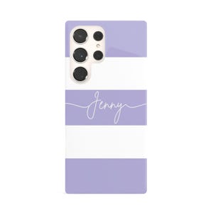 Purple Stripe iPhone 16 Plus Case, Personalised Cursive Name 15 Pro Max, 14, 13, Samsung S24 Ultra, S23, S22 Cover image 10