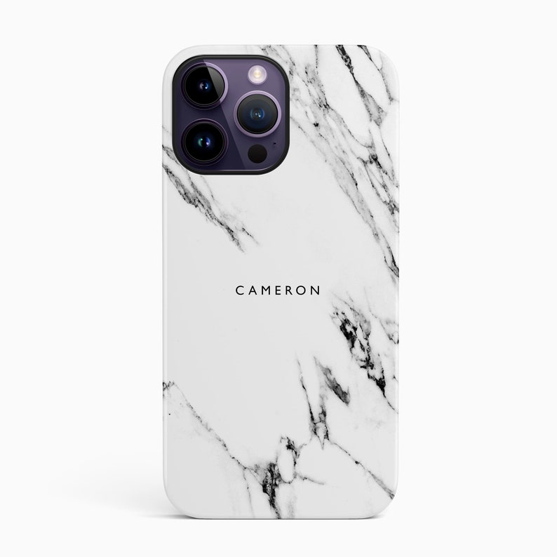 Custom marble iPhone 14 case 12 mini 13 pro max 11 Xs white stone pattern slim stylish hard cover, protective Samsung s22 case image 2