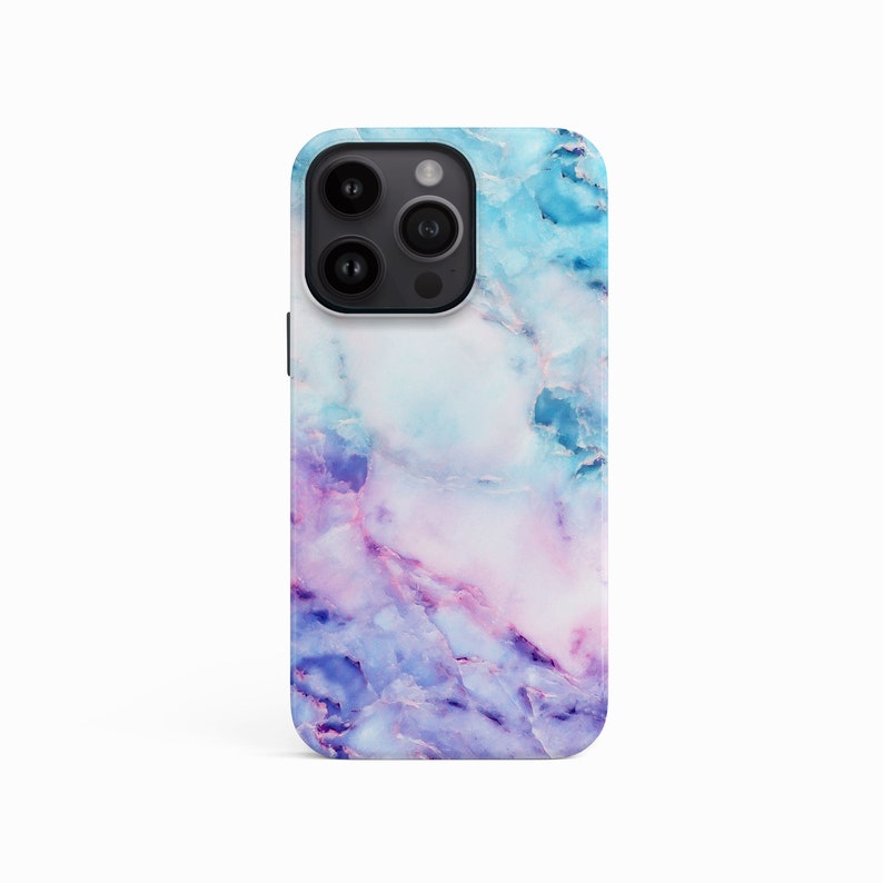 Marble iPhone 16 Case, 15, 14 Pro Max, S24, S23 Blue Pink Purple