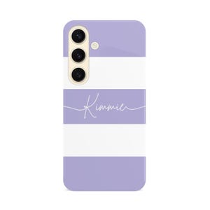 Purple Stripe iPhone 16 Plus Case, Personalised Cursive Name 15 Pro Max, 14, 13, Samsung S24 Ultra, S23, S22 Cover image 9