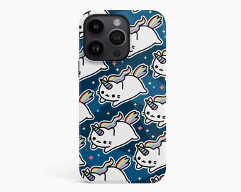 Caticorn phone case for iPhone 14 13 12 Pro Max, Samsung S22 Ultra S21 S20 FE hard cover