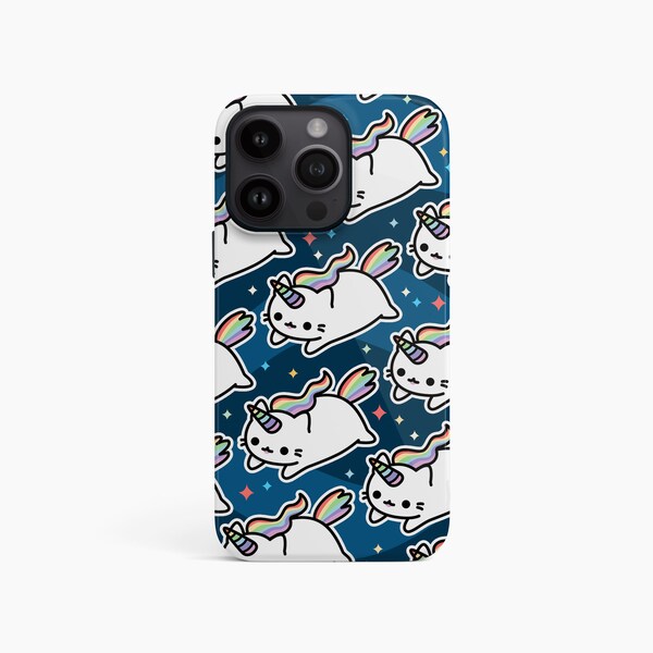 Caticorn phone case for iPhone 14 13 12 Pro Max, Samsung S22 Ultra S21 S20 FE hard cover