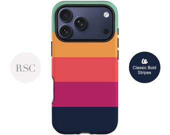 Stripe iPhone 16 case, 14 15 13 Pro Colourful Modern Hard Cover, 12 Mini, 11 Pro Max, Samsung S24. S23. S22 Ultra