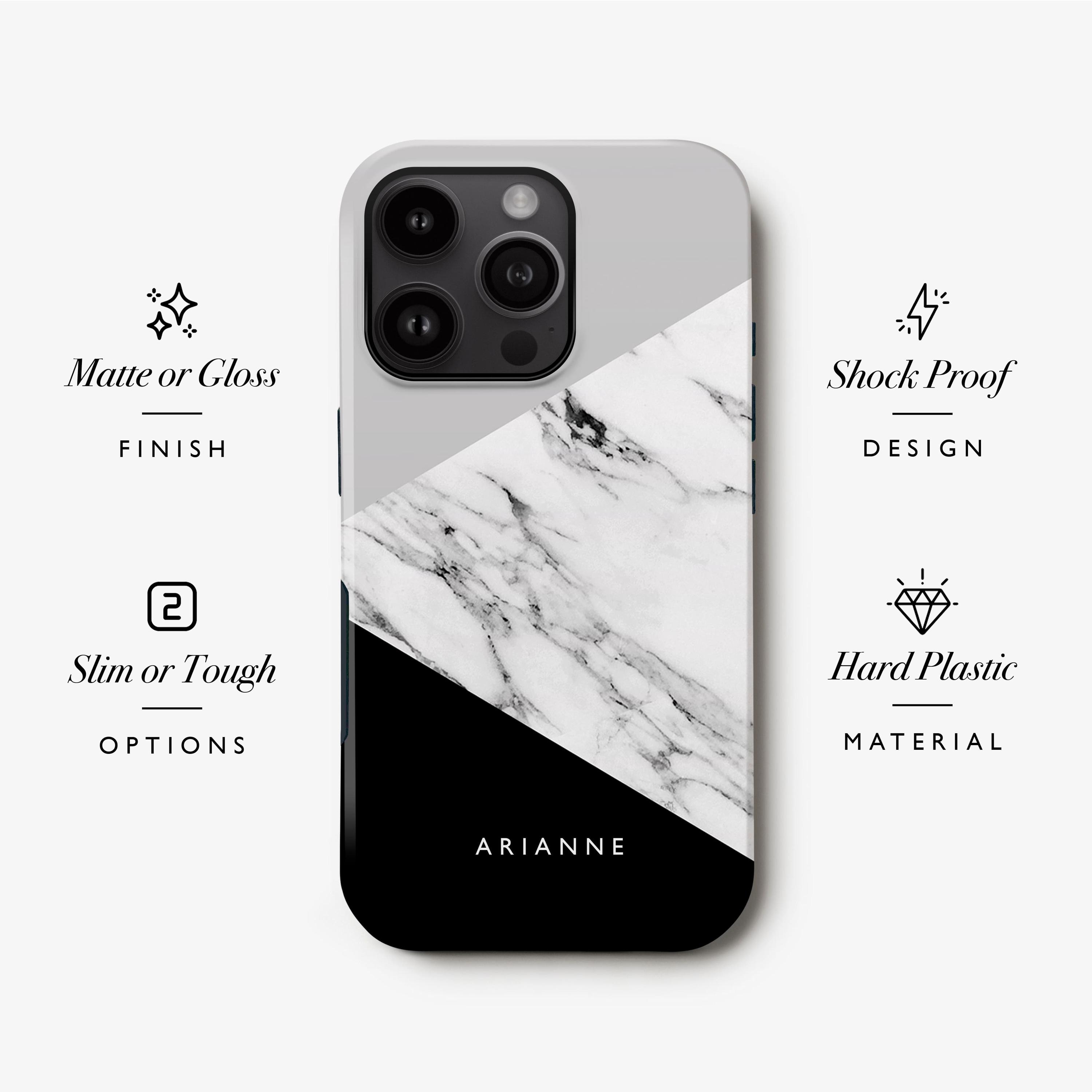ブラックグレーのiPhone 16ケース、パーソナライズされた