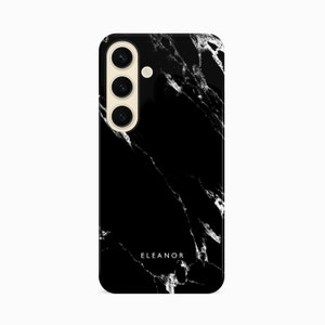 a black and white marble phone case