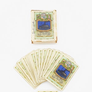 Vintage P & O Osthighway und British India Lines Spielkarten, De La Rue pneumatisches Kartenspiel, Kreuzfahrtschiff-Reisewerbung