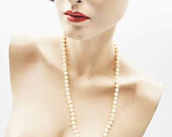 Vintage Simulated Pearl Necklace, Costume Necklace, Faux Pearl Necklace with Silver Clasp, 30cm Drop String of Pearls