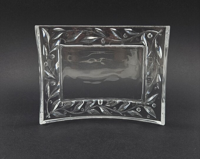 Vintage Waterford Portraits Cut Crystal Curved Photo Frame, Hand Cut Glass Picture Frame